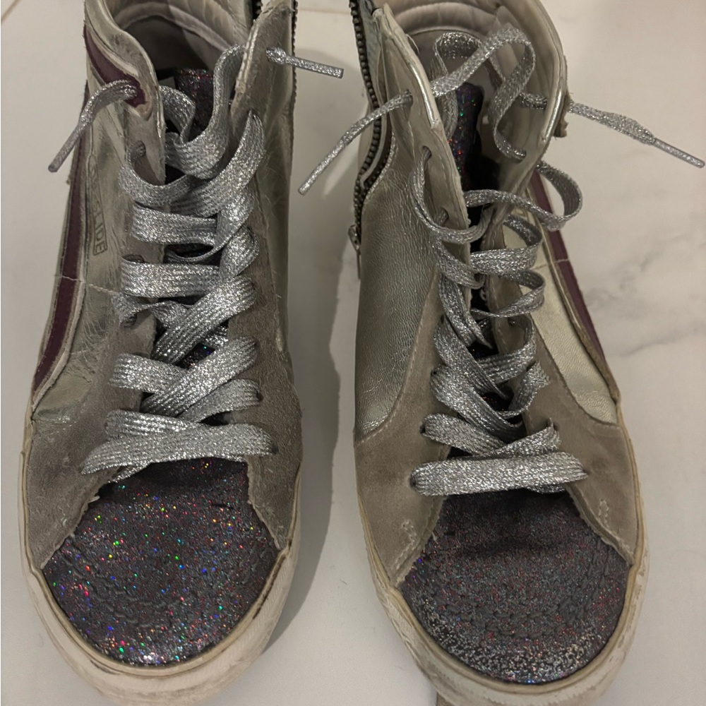Golden Goose slides Silver and Glitter Sneakers size39